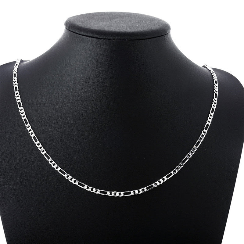 Silver necklace 4MM three chain
