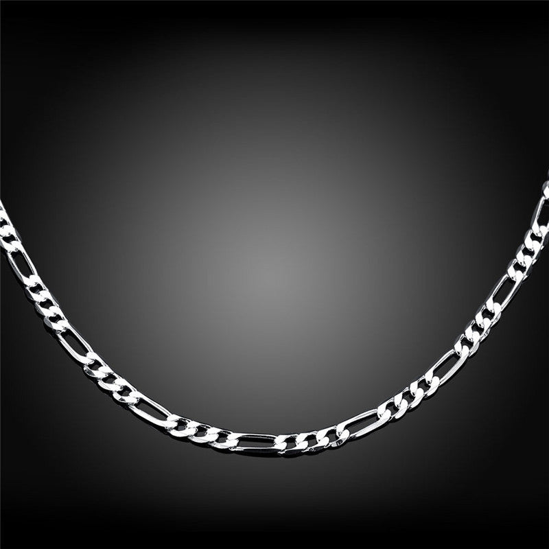 Silver necklace 4MM three chain