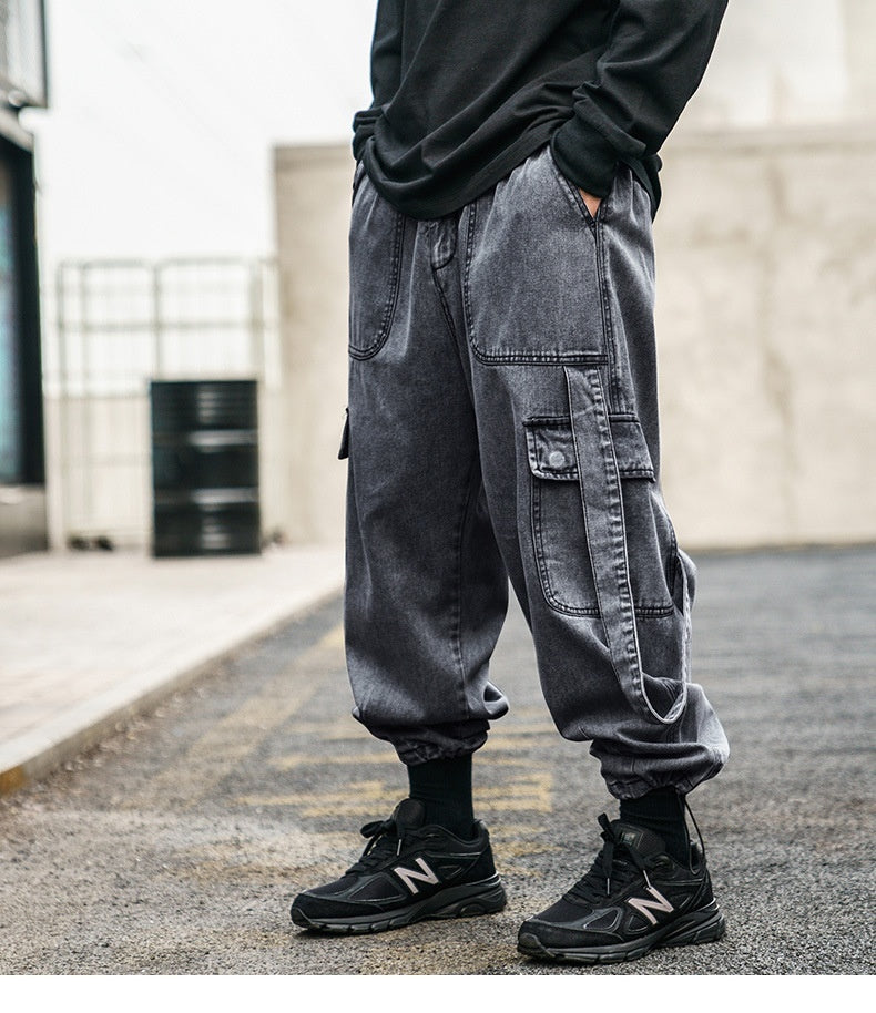 Overalls Men's Loose Carrot Trousers Jeans Casual