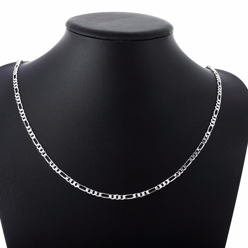 Silver necklace 4MM three chain