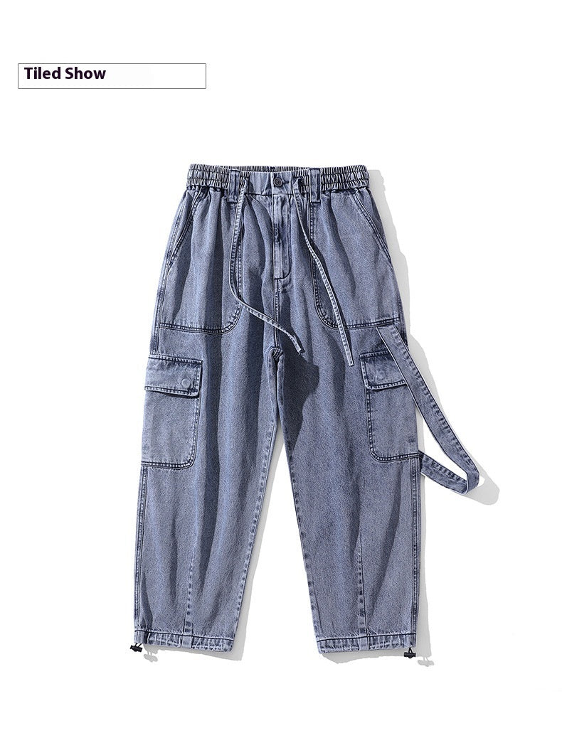 Overalls Men's Loose Carrot Trousers Jeans Casual