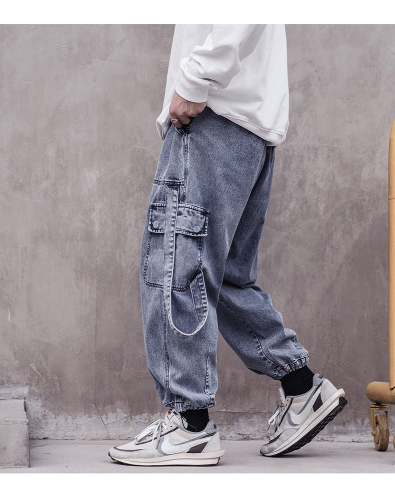 Overalls Men's Loose Carrot Trousers Jeans Casual