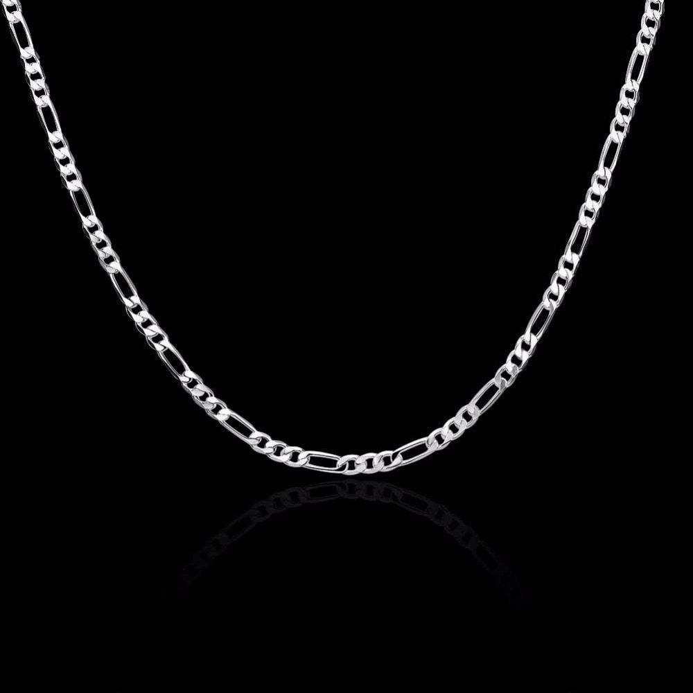 Silver necklace 4MM three chain