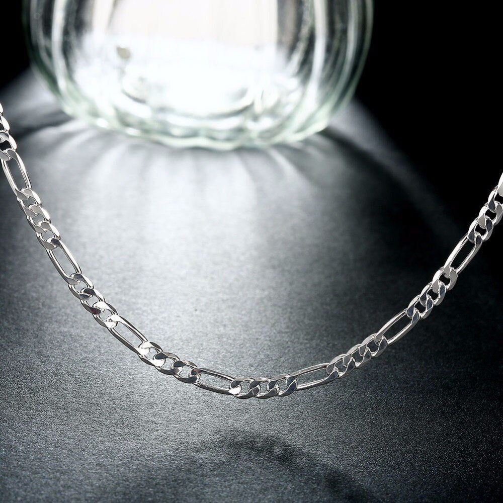 Silver necklace 4MM three chain