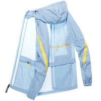 New Men's and Women's Summer Ice Silk Lightweight, Breathable, Quick Drying Fishing Sunscreen Clothes Large Hooded Jacket Trendy