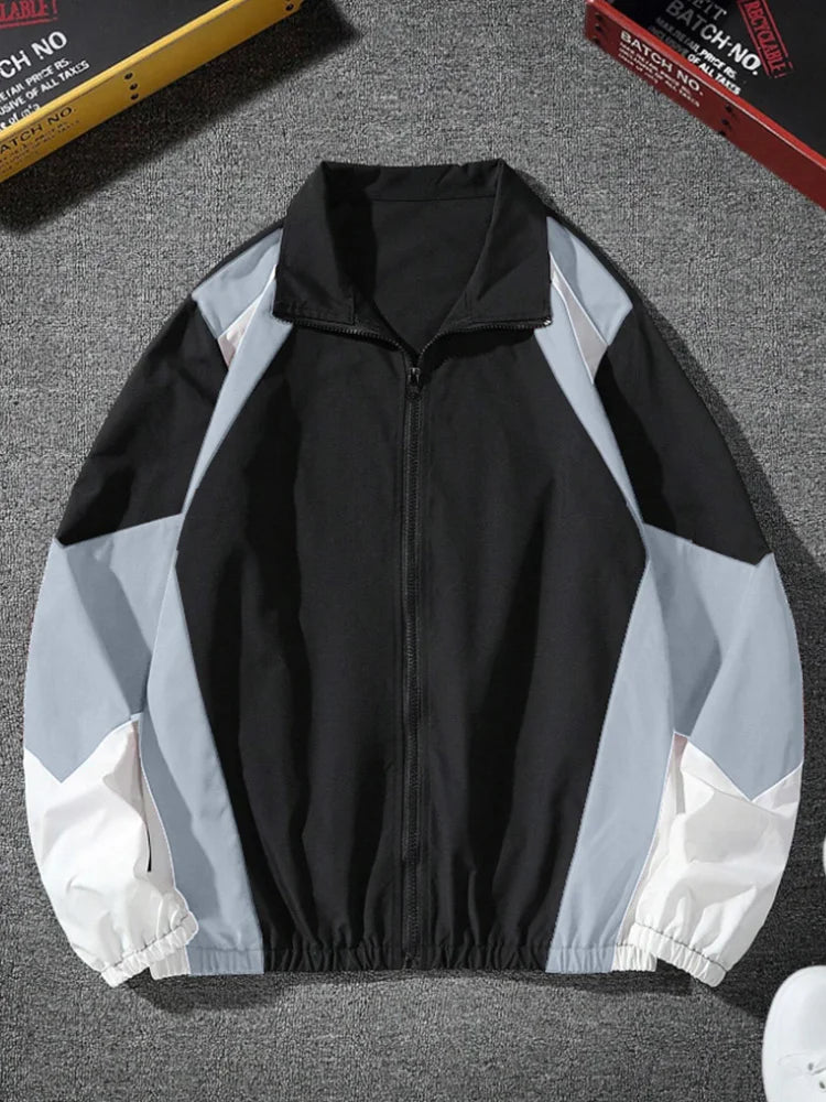 Men's color-blocked jacket, lightweight, casual, travel, windproof and wear-resistant, high-quality fabric, boyfriend gift