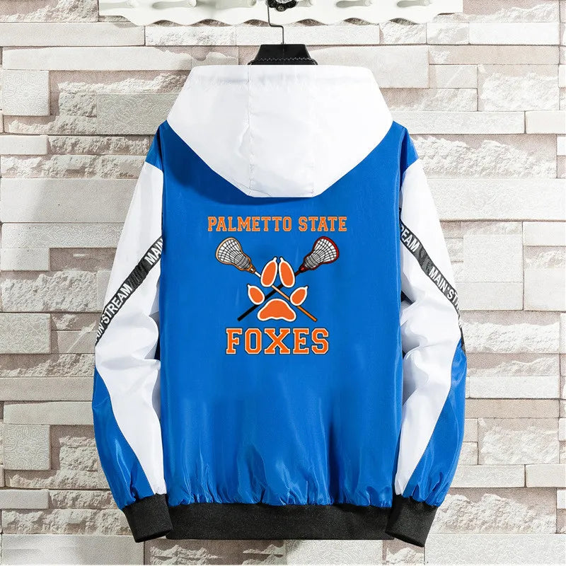 The Foxhole Court Palmetto State Foxes Jackets Men Women Windbreaker Patchwork Jacket Mens Loose Zipper Harajuku Male clothing