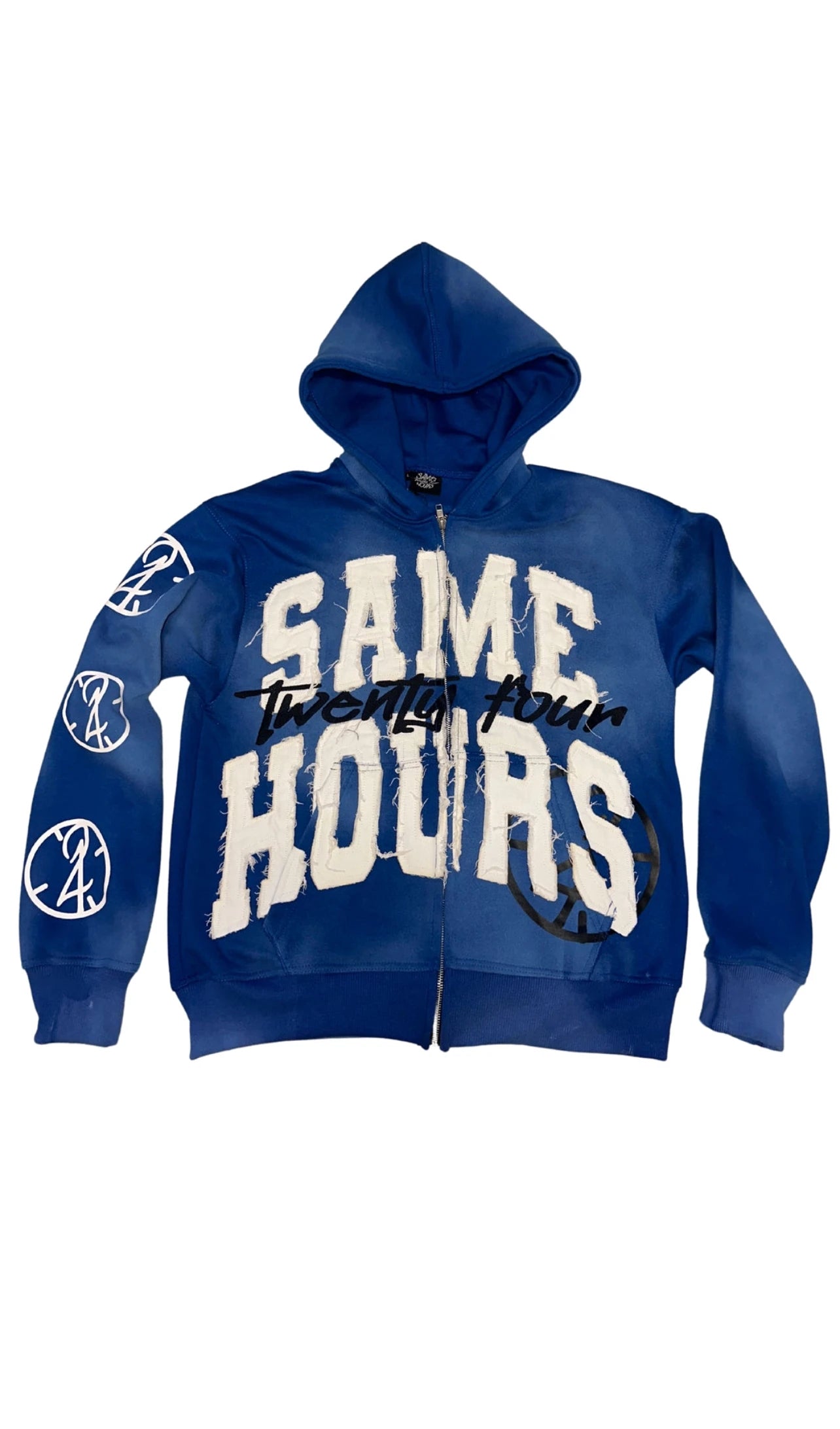 Hip-hop Trendy Streetwear Y2K Harajuku American Retro Letter Print Zipper Hoodie Men's Punk Casual Colorful Oversized Sweatshirt