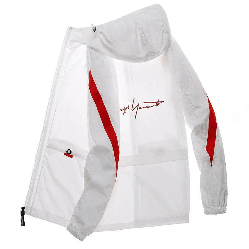 New Men's and Women's Summer Ice Silk Lightweight, Breathable, Quick Drying Fishing Sunscreen Clothes Large Hooded Jacket Trendy