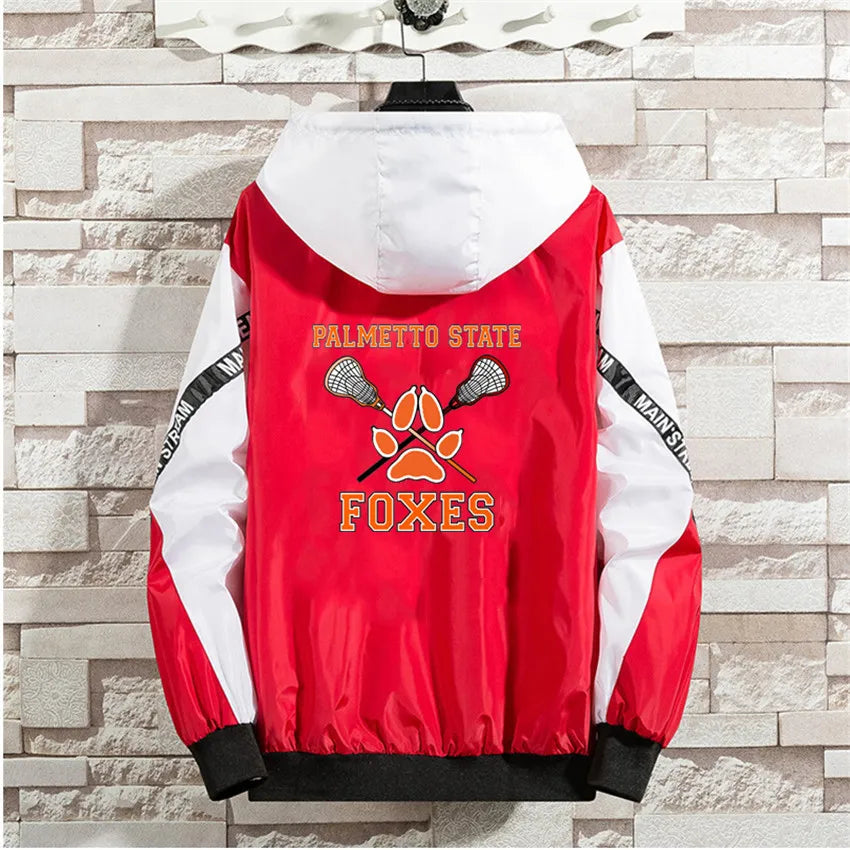 The Foxhole Court Palmetto State Foxes Jackets Men Women Windbreaker Patchwork Jacket Mens Loose Zipper Harajuku Male clothing