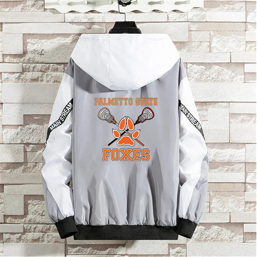 The Foxhole Court Palmetto State Foxes Jackets Men Women Windbreaker Patchwork Jacket Mens Loose Zipper Harajuku Male clothing