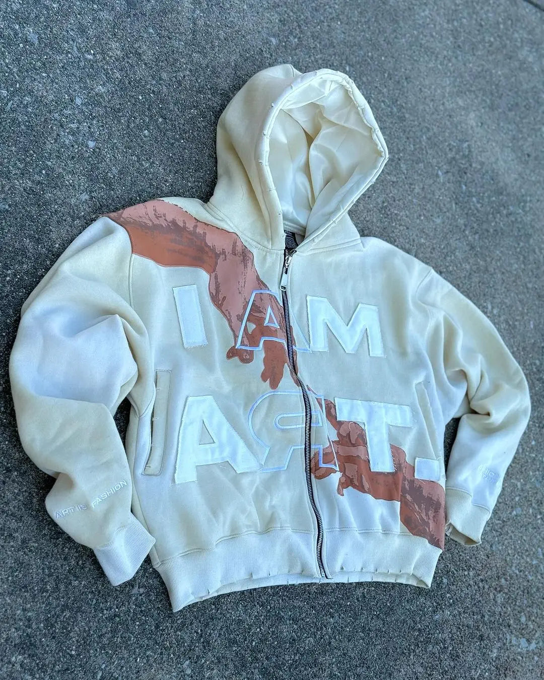 Hip-hop Trendy Streetwear Y2K Harajuku American Retro Letter Print Zipper Hoodie Men's Punk Casual Colorful Oversized Sweatshirt