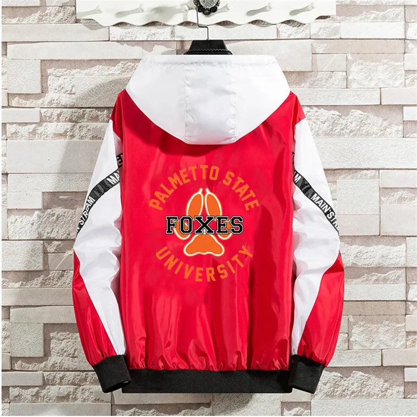 The Foxhole Court Palmetto State Foxes Jackets Men Women Windbreaker Patchwork Jacket Mens Loose Zipper Harajuku Male clothing