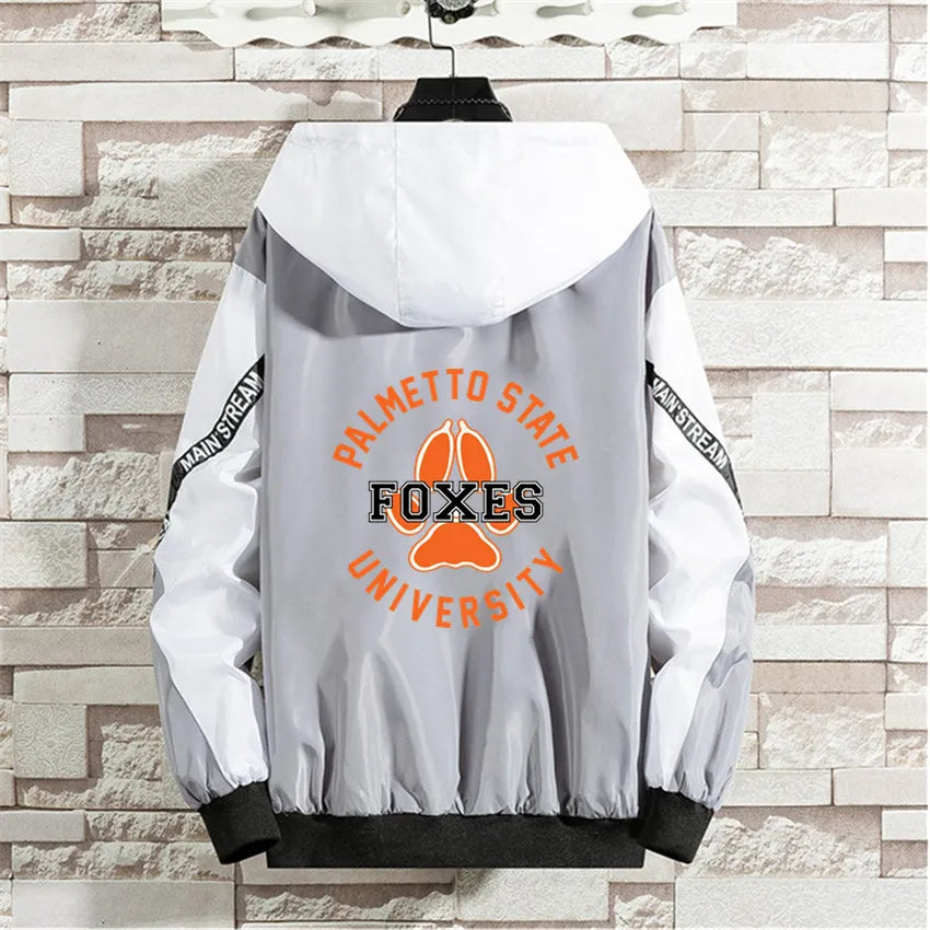 The Foxhole Court Palmetto State Foxes Jackets Men Women Windbreaker Patchwork Jacket Mens Loose Zipper Harajuku Male clothing