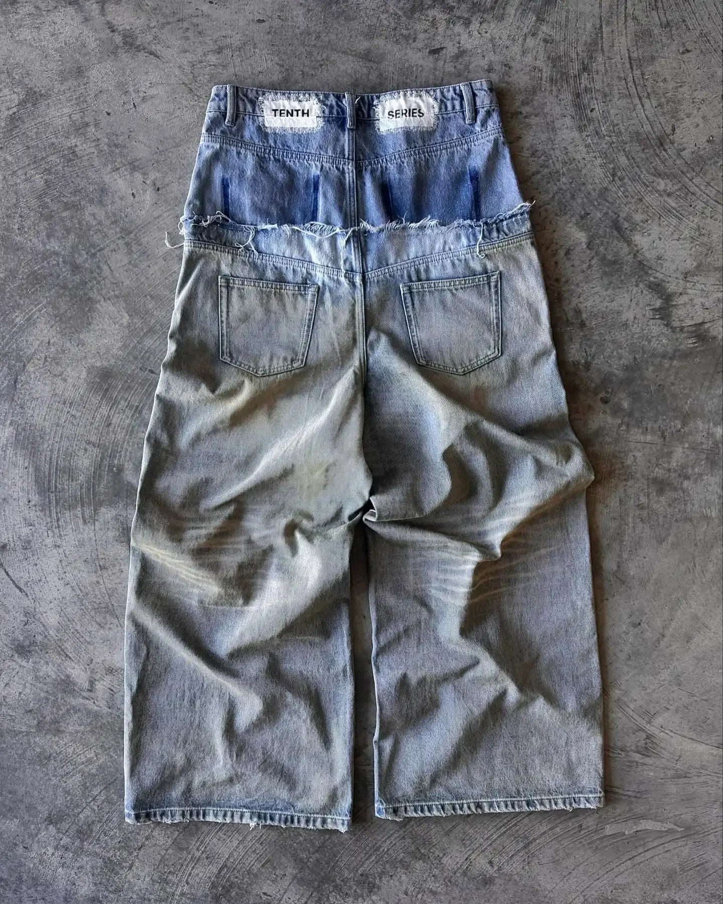 American Retro Double Stitching Washed Baggy Jeans Men's Y2K New Harajuku Hip-Hop Gothic Casual Joker Wide Trousers Street Wear