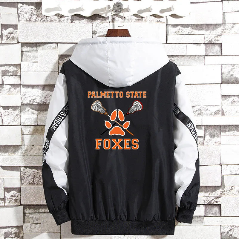 The Foxhole Court Palmetto State Foxes Jackets Men Women Windbreaker Patchwork Jacket Mens Loose Zipper Harajuku Male clothing