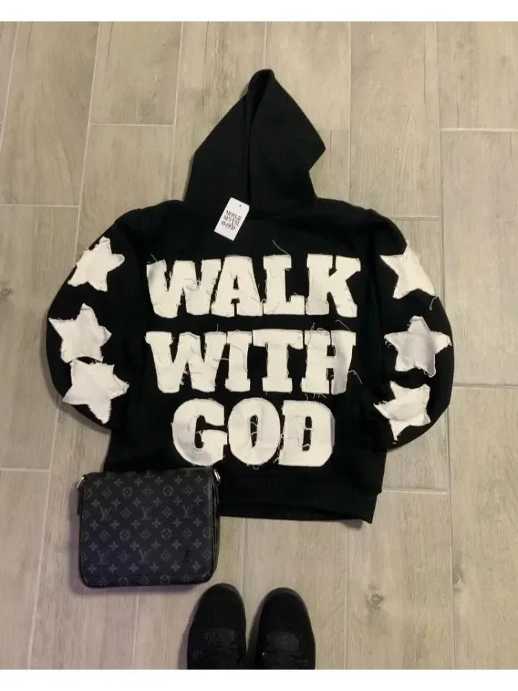 Y2k New Tops Harajuku Geometric Embroidery Splicing Gothic Youth Simple Daily Hoodies Women Sweatshirt Loose Pattern Casual Men