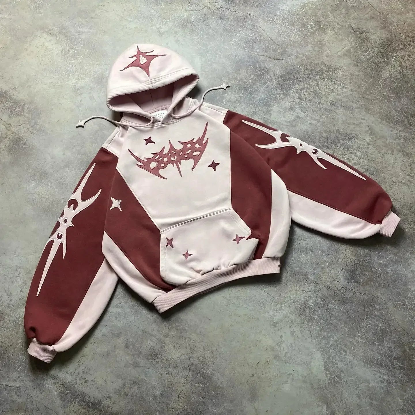 Y2k New Tops Harajuku Geometric Embroidery Splicing Gothic Youth Simple Daily Hoodies Women Sweatshirt Loose Pattern Casual Men