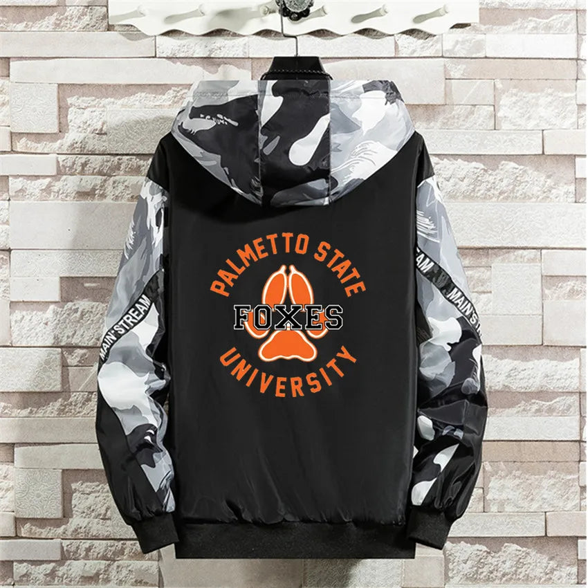 The Foxhole Court Palmetto State Foxes Jackets Men Women Windbreaker Patchwork Jacket Mens Loose Zipper Harajuku Male clothing