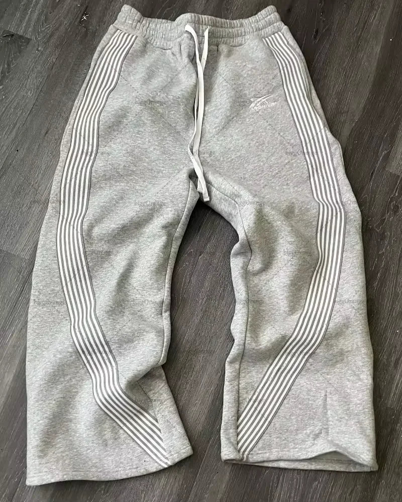 Gothic Retro Letter Embroidered Trousers Men Y2k American High Waist Sports Pants Loose Casual Versatile Wide Leg Pants Women