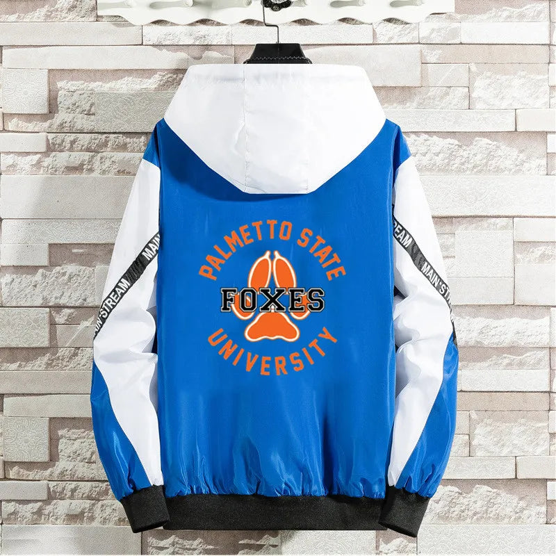The Foxhole Court Palmetto State Foxes Jackets Men Women Windbreaker Patchwork Jacket Mens Loose Zipper Harajuku Male clothing