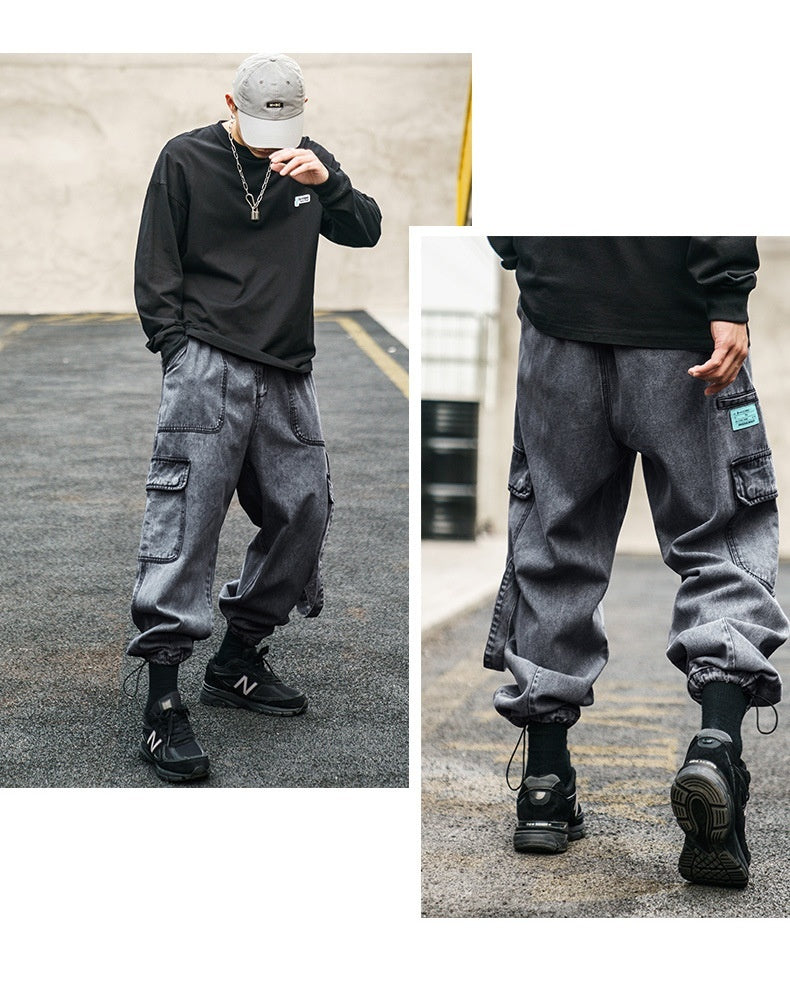 Overalls Men's Loose Carrot Trousers Jeans Casual