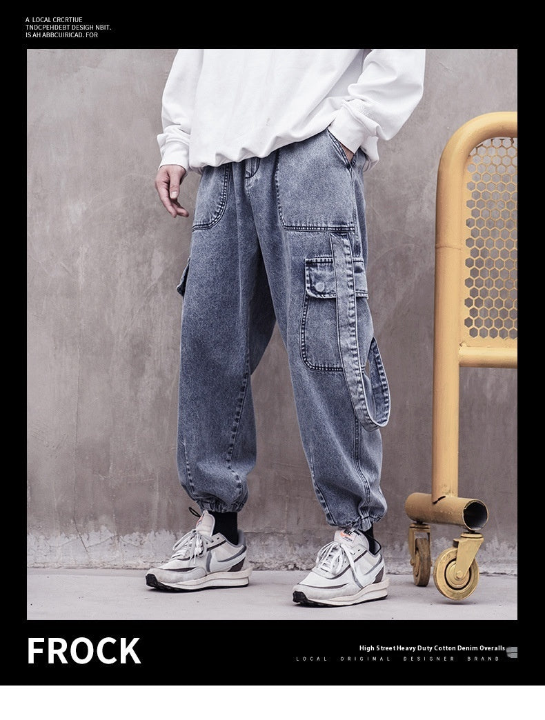 Overalls Men's Loose Carrot Trousers Jeans Casual
