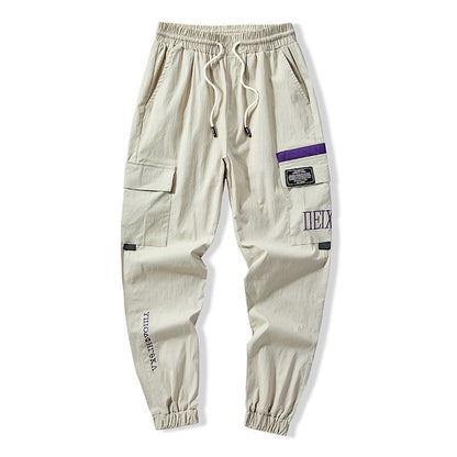 Fashionable Cargo Overweight Man Plus Size Loose Cropped Fat Brother Trendy Thin Casual Ankle Banded Pants