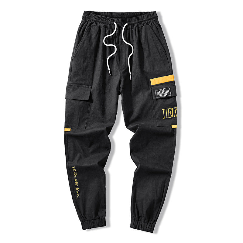 Fashionable Cargo Overweight Man Plus Size Loose Cropped Fat Brother Trendy Thin Casual Ankle Banded Pants