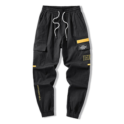 Fashionable Cargo Overweight Man Plus Size Loose Cropped Fat Brother Trendy Thin Casual Ankle Banded Pants