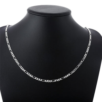 Silver necklace 4MM three chain
