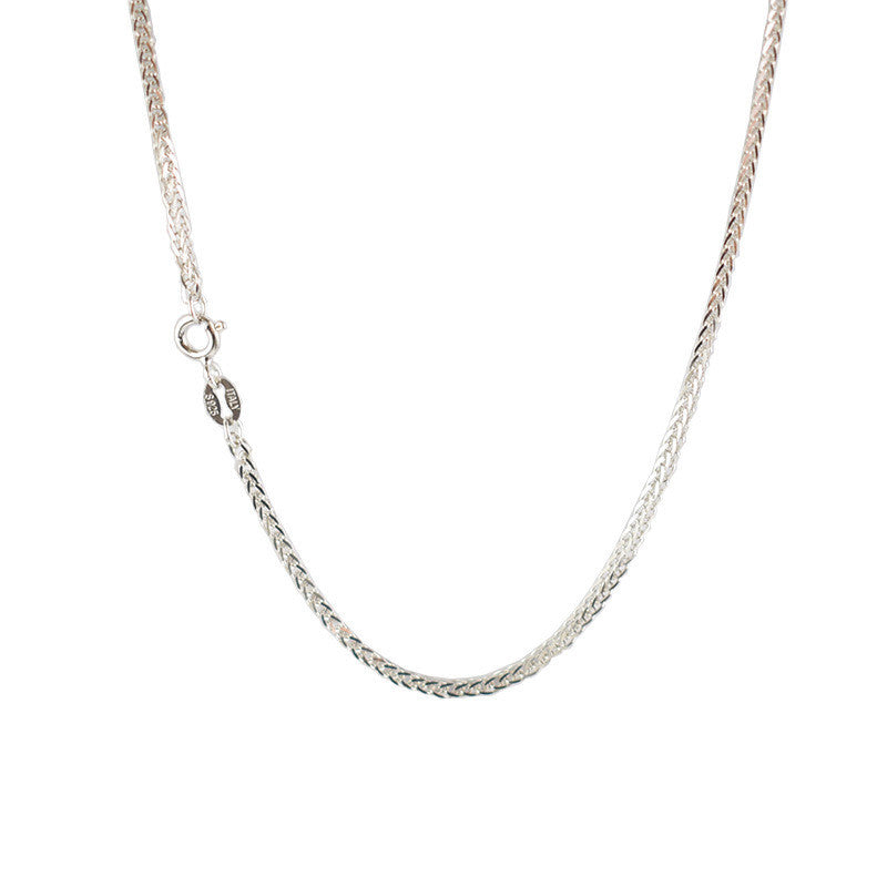 Chopin Chain Long Sweater Chain Bare Chain Woven Chain Silver Necklace