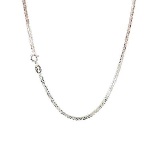 Chopin Chain Long Sweater Chain Bare Chain Woven Chain Silver Necklace