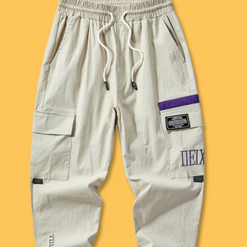Fashionable Cargo Overweight Man Plus Size Loose Cropped Fat Brother Trendy Thin Casual Ankle Banded Pants