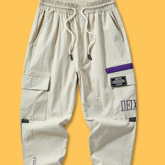 Fashionable Cargo Overweight Man Plus Size Loose Cropped Fat Brother Trendy Thin Casual Ankle Banded Pants