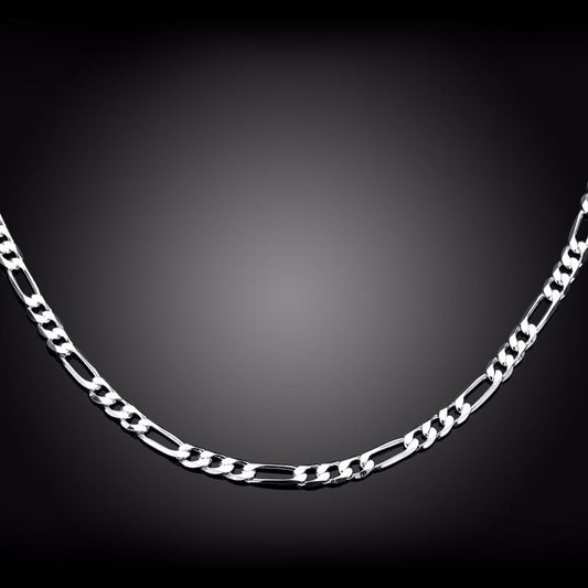 Silver necklace 4MM three chain