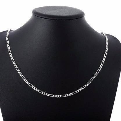 Silver necklace 4MM three chain