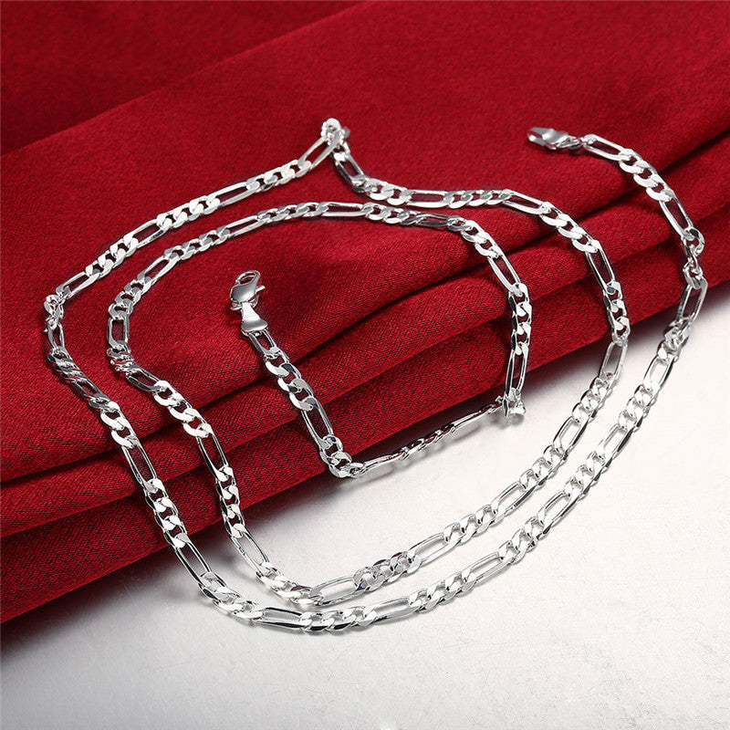 Silver necklace 4MM three chain