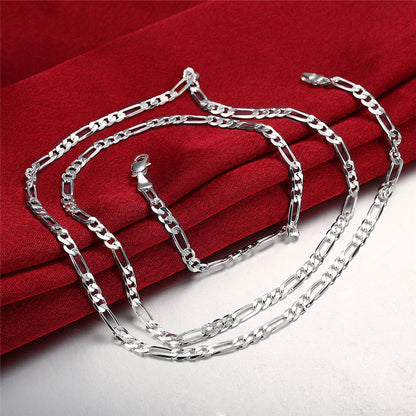 Silver necklace 4MM three chain