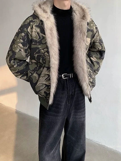 American Vintage Camouflage Plush Hat Jacket Y2K High Street Hip hop Harajuku Loose Women Make Old Hoodies Fashion Streetwear