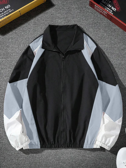 Men's color-blocked jacket, lightweight, casual, travel, windproof and wear-resistant, high-quality fabric, boyfriend gift