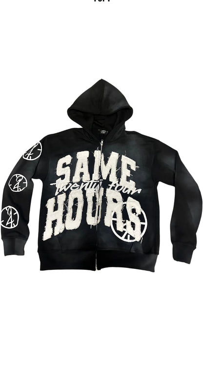 Hip-hop Trendy Streetwear Y2K Harajuku American Retro Letter Print Zipper Hoodie Men's Punk Casual Colorful Oversized Sweatshirt