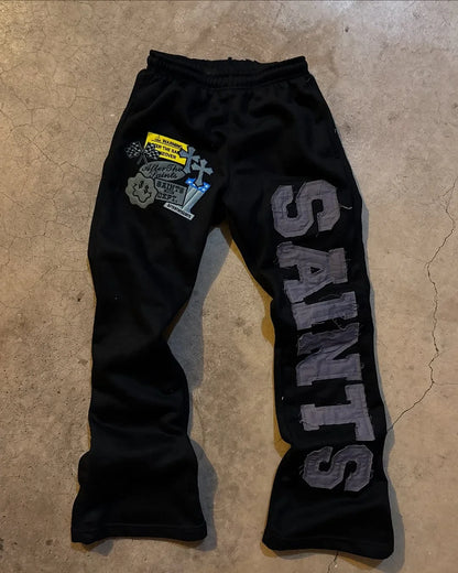 American Retro Letter Embroidered Sweatpants Women Men's 2025 New Jogging Casual Pants Goth Hip-hop Fashion Casual Straight Pant