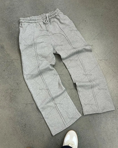 Gothic Retro Letter Embroidered Trousers Men Y2k American High Waist Sports Pants Loose Casual Versatile Wide Leg Pants Women