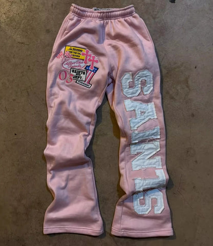 American Retro Letter Embroidered Sweatpants Women Men's 2025 New Jogging Casual Pants Goth Hip-hop Fashion Casual Straight Pant