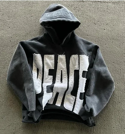 Y2k New Tops Harajuku Geometric Embroidery Splicing Gothic Youth Simple Daily Hoodies Women Sweatshirt Loose Pattern Casual Men