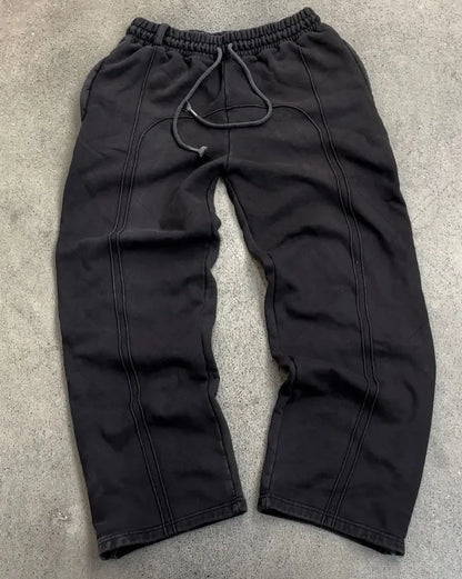 Gothic Retro Letter Embroidered Trousers Men Y2k American High Waist Sports Pants Loose Casual Versatile Wide Leg Pants Women