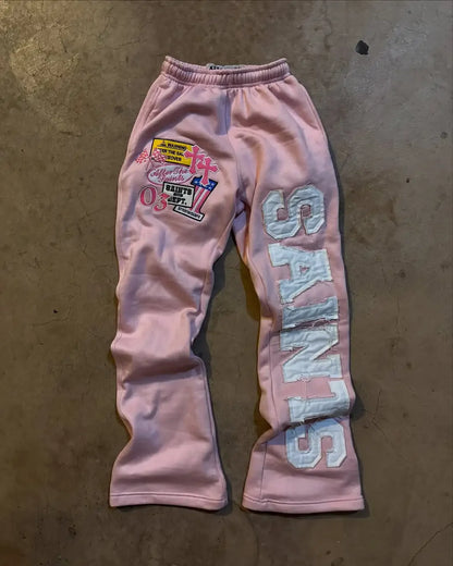 American Retro Letter Embroidered Sweatpants Women Men's 2025 New Jogging Casual Pants Goth Hip-hop Fashion Casual Straight Pant