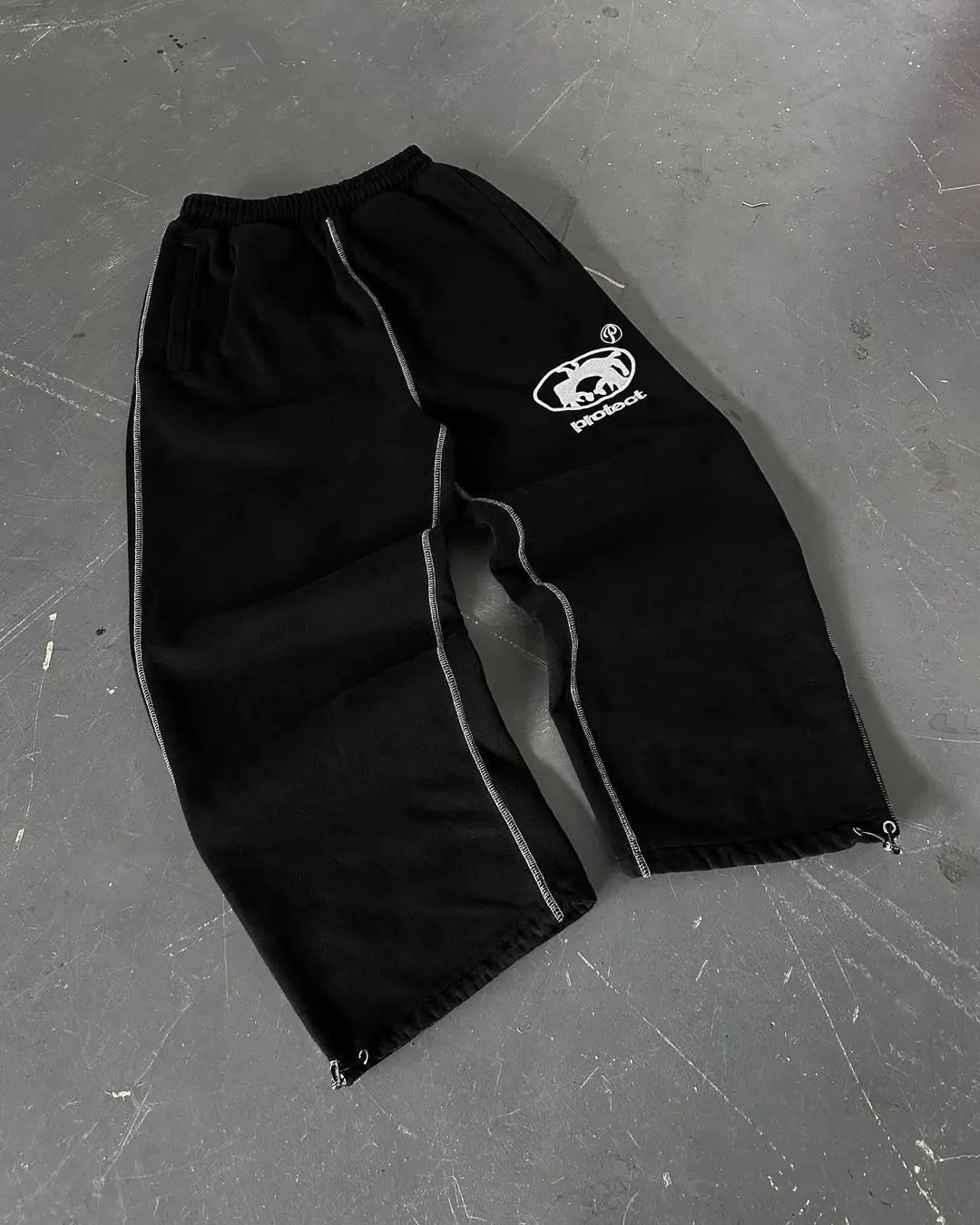 Gothic Retro Letter Embroidered Trousers Men Y2k American High Waist Sports Pants Loose Casual Versatile Wide Leg Pants Women