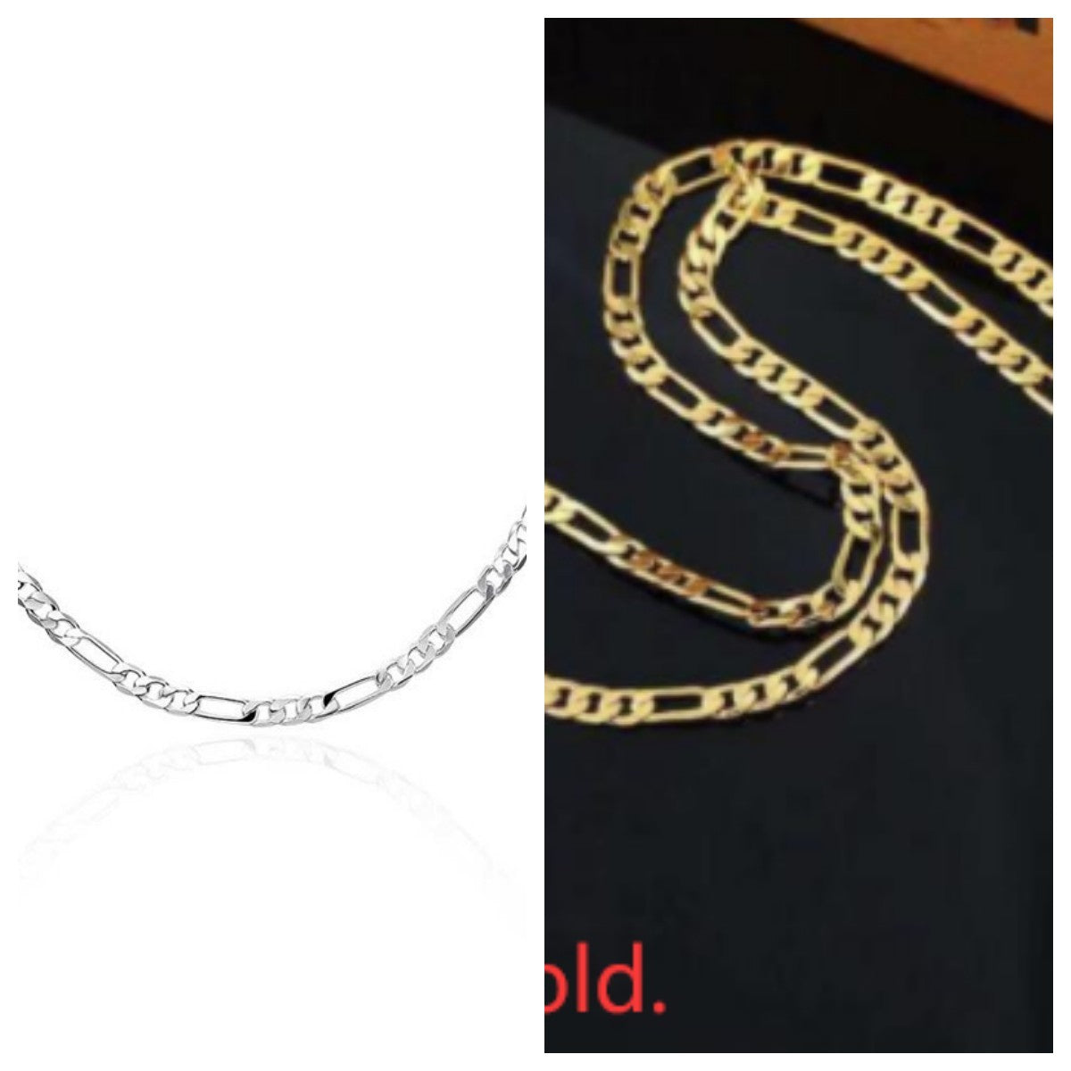 Silver necklace 4MM three chain